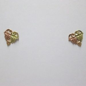 Black hills gold 10k earrings/leaf design